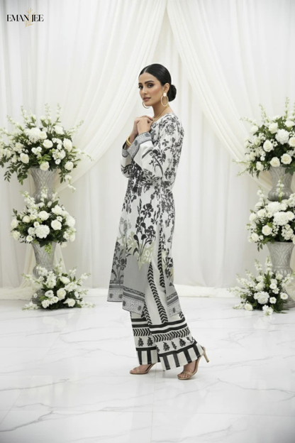 Monochrome Grace – Swiss Lawn 2-Piece