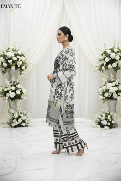 Monochrome Grace – Swiss Lawn 2-Piece